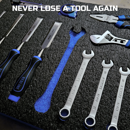 Tool Box Foam, 1PC 48x24x2 inch, Foam Inserts for Cases, Polyethylene Storage Sheets for Toolbox Hard Case, Tool Shadow Insert, Kaizen Organizer Sheet, Black with Blue
