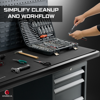 Workbench Mat 24X96 Inches, 5mm Thick EVA Rubber Work Mat, Protect Your Work Bench Top, Heavy Duty Non-Slip Pad for Tool Box Top, Table, Tool Station Cover Liner Matt 96"X24"