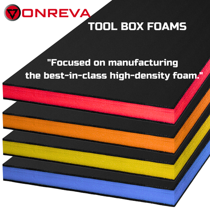 ONREVA Tool Box Foam 48x24x2 inch 2Pack, Foam Inserts for Cases, Polyethylene Storage Sheets for Toolbox Hard Case, Tool Shadow Insert, Kaizen Organizer Sheet, Black with Red