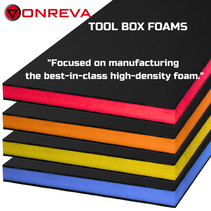 ONREVA Tool Box Foam 28x20x2 inch 2Pack, Foam Inserts for Cases, Polyethylene Storage Sheets for Toolbox Hard Case, Tool Shadow Insert, Kaizen Organizer Sheet, Black with Red
