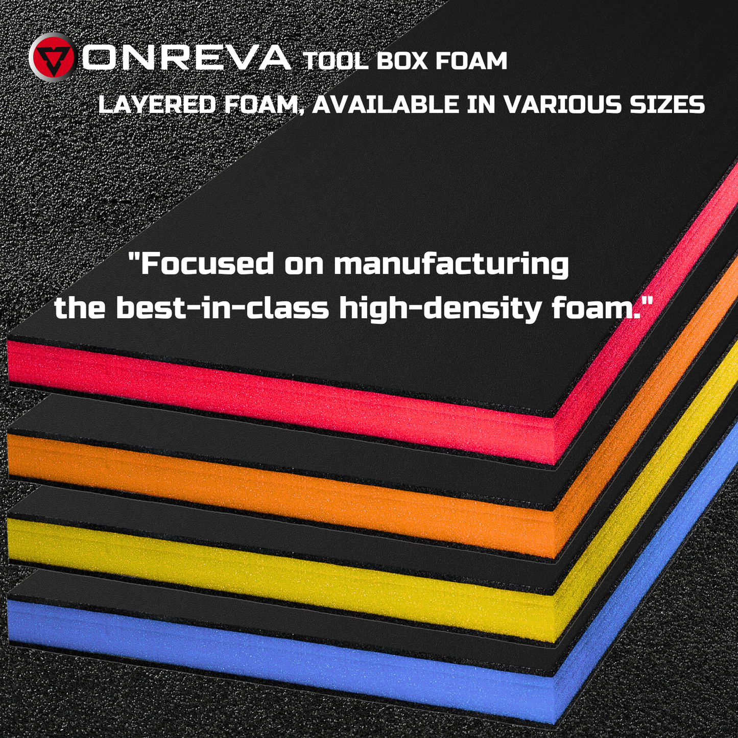ONREVA Tool Box Foam 22x18x1 inch 4Pack, Foam Inserts for Cases, Polyethylene Storage Sheets for Toolbox Hard Case, Tool Shadow Insert, Kaizen Organizer Sheet, Black with Blue